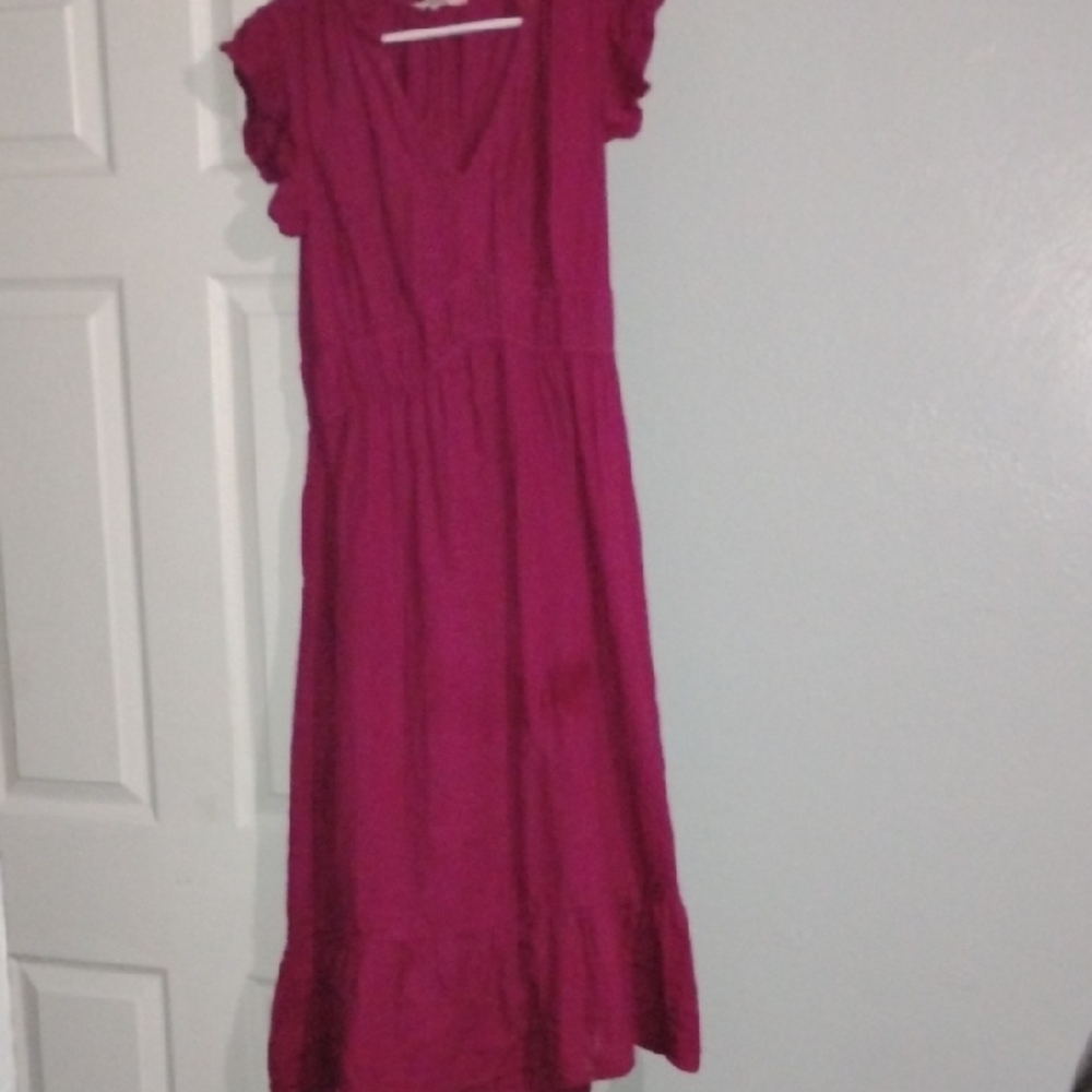 Time and Tru Fuchsia Ruffle Dress